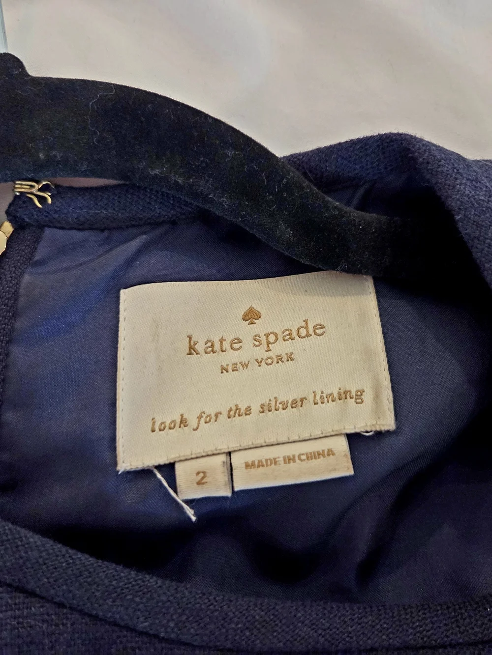 Kate Spade, Navy Embellished Tassel Sweater with Multicolor Beading - Picture 6 of 6
